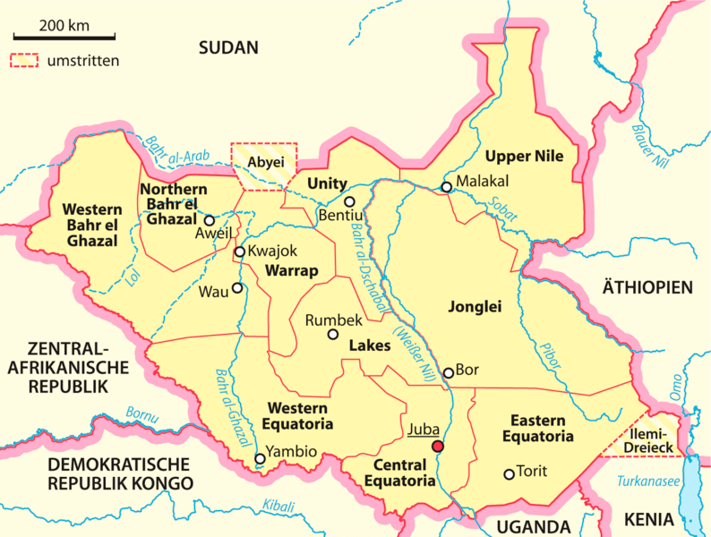 map_of_states_of_south_sudan