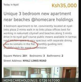 no somalis in the flat